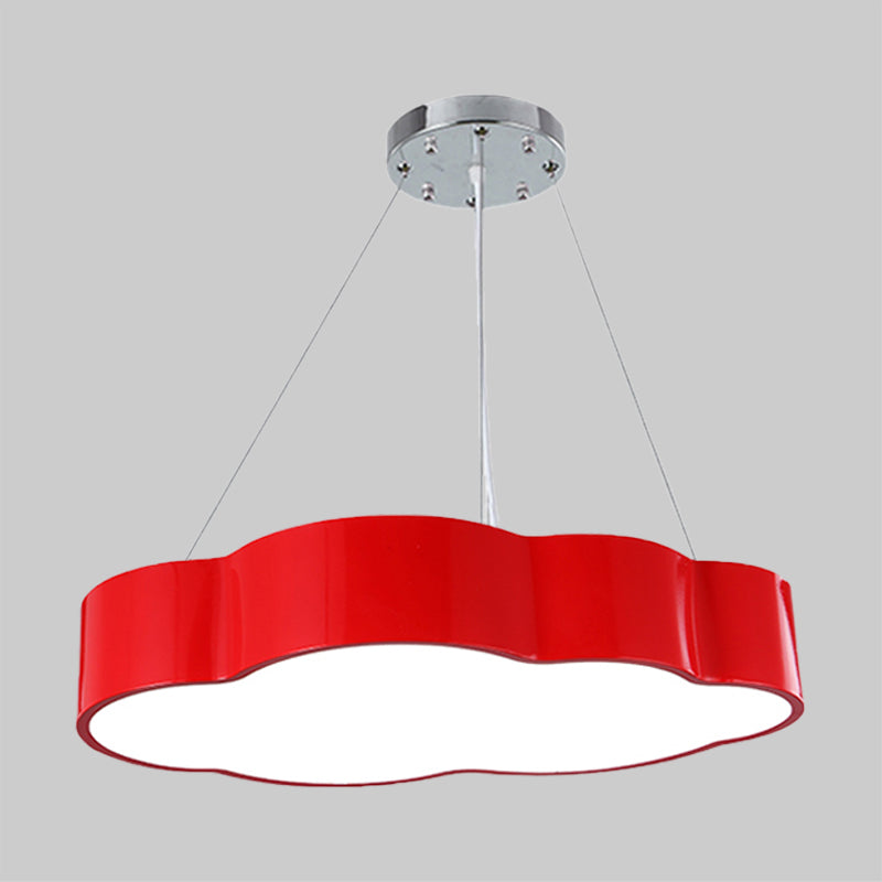 Modernist Cloud Suspension Lighting Acrylic LED Playroom Ceiling Chandelier in Red/Yellow/Green Clearhalo 'Ceiling Lights' 'Chandeliers' Lighting' options 1908326