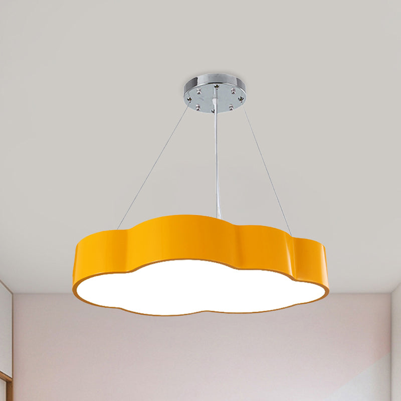 Modernist Cloud Suspension Lighting Acrylic LED Playroom Ceiling Chandelier in Red/Yellow/Green Clearhalo 'Ceiling Lights' 'Chandeliers' Lighting' options 1908329