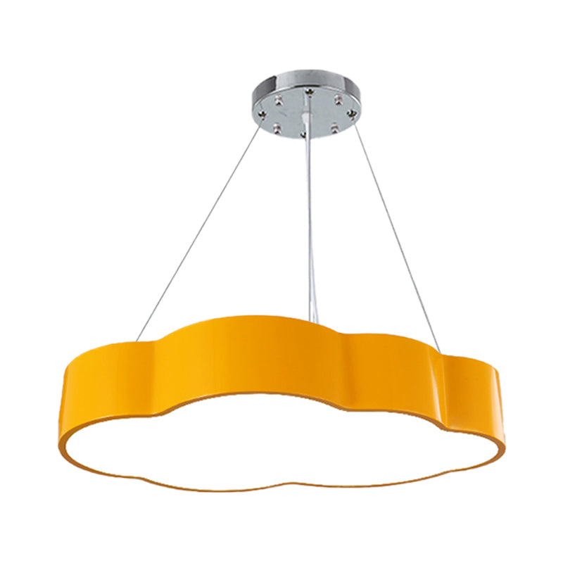 Modernist Cloud Suspension Lighting Acrylic LED Playroom Ceiling Chandelier in Red/Yellow/Green Clearhalo 'Ceiling Lights' 'Chandeliers' Lighting' options 1908330