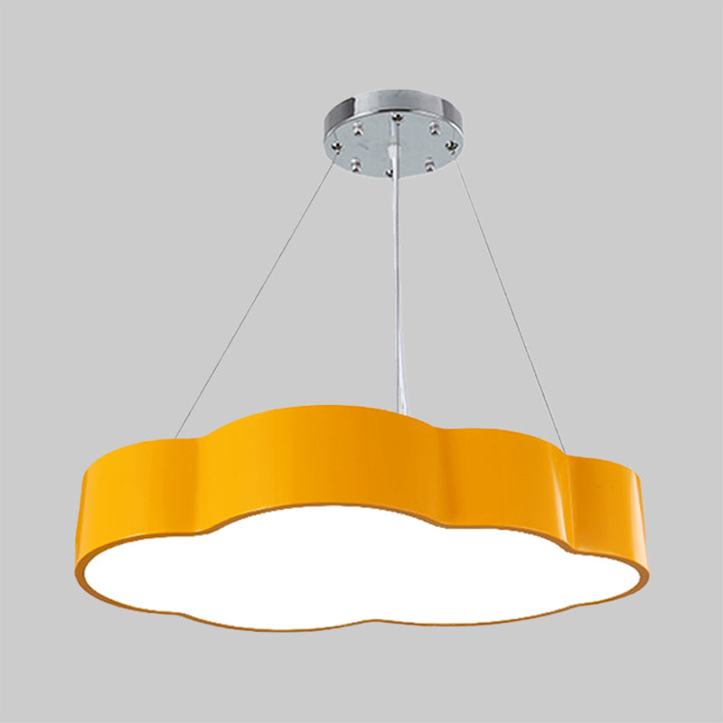 Modernist Cloud Suspension Lighting Acrylic LED Playroom Ceiling Chandelier in Red/Yellow/Green Clearhalo 'Ceiling Lights' 'Chandeliers' Lighting' options 1908331