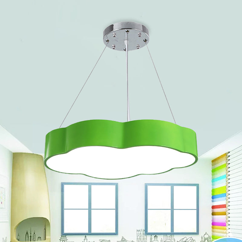 Modernist Cloud Suspension Lighting Acrylic LED Playroom Ceiling Chandelier in Red/Yellow/Green Clearhalo 'Ceiling Lights' 'Chandeliers' Lighting' options 1908332