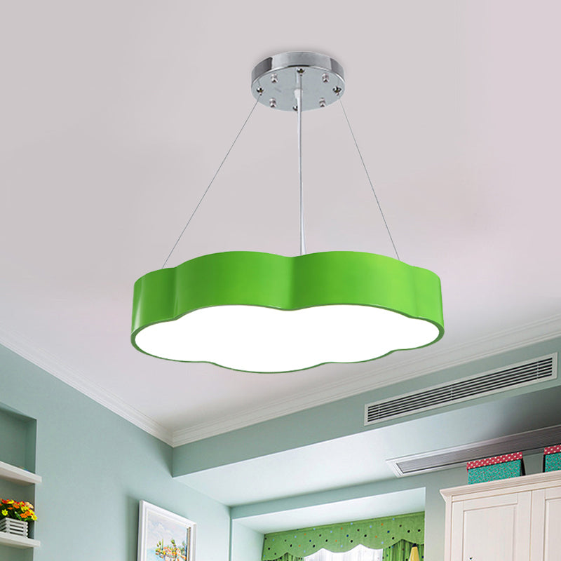 Modernist Cloud Suspension Lighting Acrylic LED Playroom Ceiling Chandelier in Red/Yellow/Green Clearhalo 'Ceiling Lights' 'Chandeliers' Lighting' options 1908333