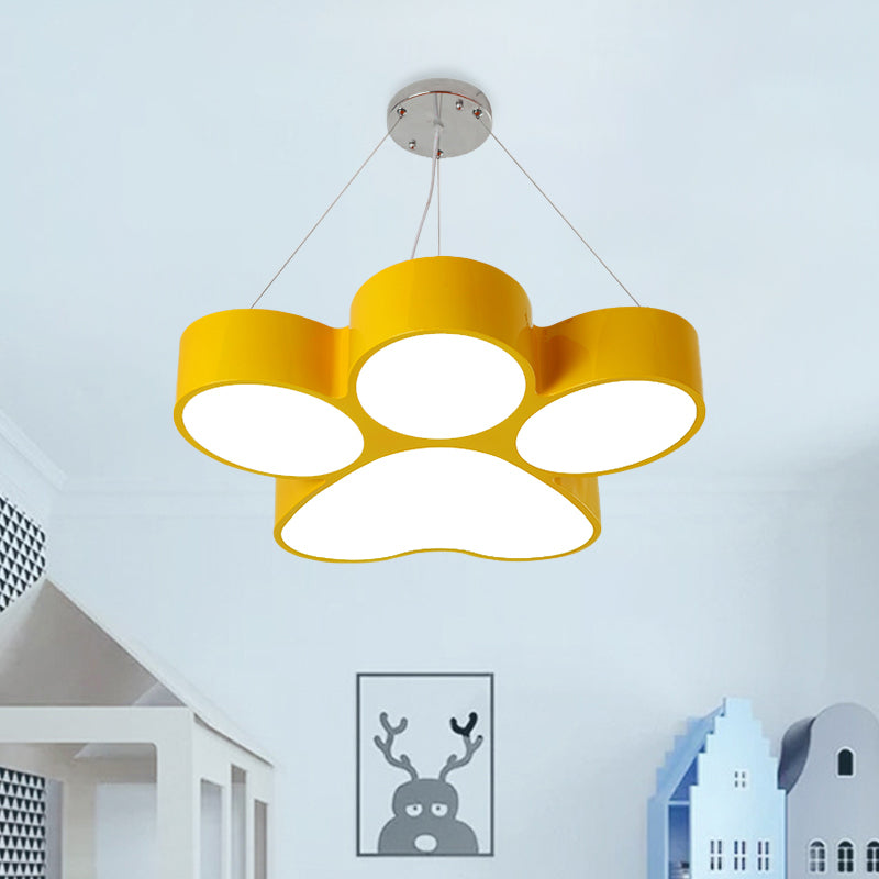 Yellow/Blue/Green Dog Claw Chandelier Minimalism LED Acrylic Hanging Ceiling Light for Playing Room Clearhalo 'Ceiling Lights' 'Chandeliers' Lighting' options 1908340