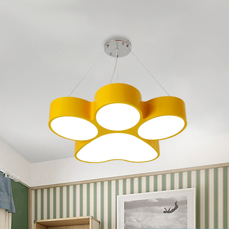 Yellow/Blue/Green Dog Claw Chandelier Minimalism LED Acrylic Hanging Ceiling Light for Playing Room Clearhalo 'Ceiling Lights' 'Chandeliers' Lighting' options 1908341