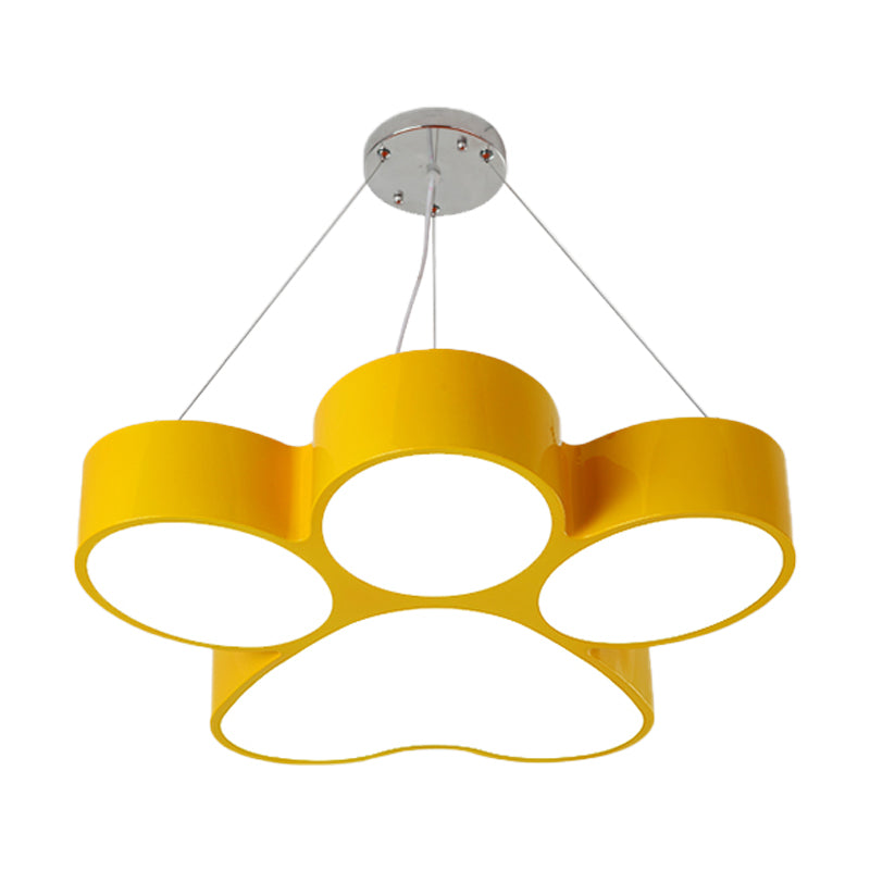 Yellow/Blue/Green Dog Claw Chandelier Minimalism LED Acrylic Hanging Ceiling Light for Playing Room Clearhalo 'Ceiling Lights' 'Chandeliers' Lighting' options 1908342