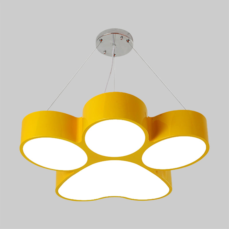 Yellow/Blue/Green Dog Claw Chandelier Minimalism LED Acrylic Hanging Ceiling Light for Playing Room Clearhalo 'Ceiling Lights' 'Chandeliers' Lighting' options 1908343
