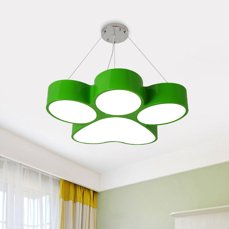 Yellow/Blue/Green Dog Claw Chandelier Minimalism LED Acrylic Hanging Ceiling Light for Playing Room Clearhalo 'Ceiling Lights' 'Chandeliers' Lighting' options 1908348