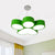 Yellow/Blue/Green Dog Claw Chandelier Minimalism LED Acrylic Hanging Ceiling Light for Playing Room Green Clearhalo 'Ceiling Lights' 'Chandeliers' Lighting' options 1908348_cd43b8bf-1b09-4a80-af2e-d1fb3bfe73ef