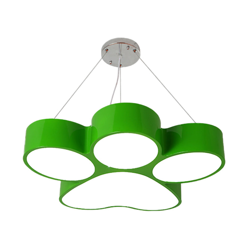 Yellow/Blue/Green Dog Claw Chandelier Minimalism LED Acrylic Hanging Ceiling Light for Playing Room Clearhalo 'Ceiling Lights' 'Chandeliers' Lighting' options 1908350