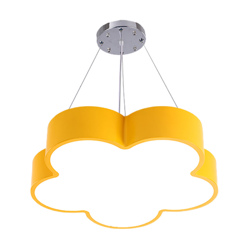 Kids LED Pendant Light Kit Yellow/Blue/Green Flower Chandelier Lamp Fixture with Acrylic Shade Clearhalo 'Ceiling Lights' 'Chandeliers' Lighting' options 1908358