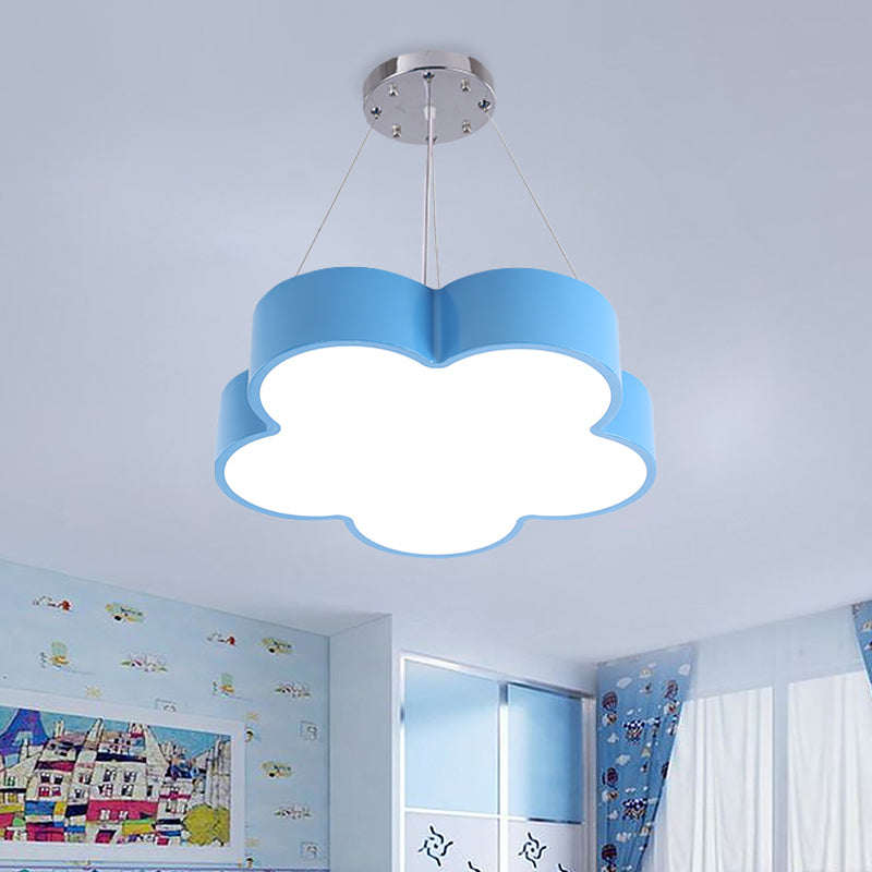 Kids LED Pendant Light Kit Yellow/Blue/Green Flower Chandelier Lamp Fixture with Acrylic Shade Clearhalo 'Ceiling Lights' 'Chandeliers' Lighting' options 1908360