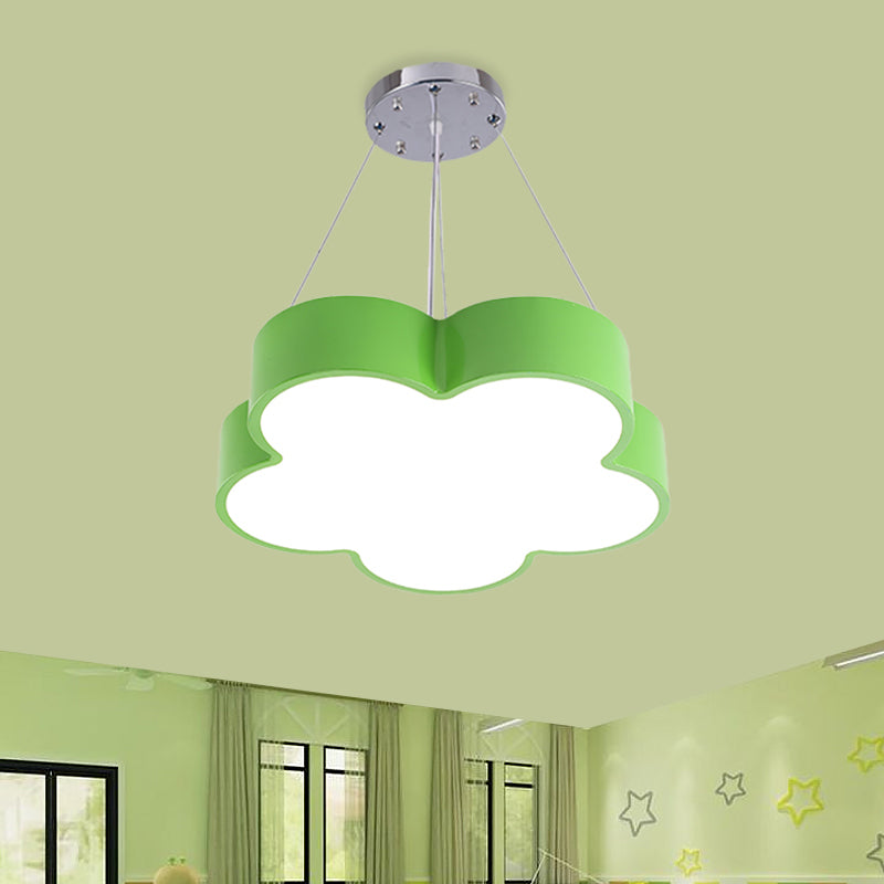 Kids LED Pendant Light Kit Yellow/Blue/Green Flower Chandelier Lamp Fixture with Acrylic Shade Clearhalo 'Ceiling Lights' 'Chandeliers' Lighting' options 1908365