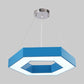 Acrylic Hexagon Ring Down Lighting Simple LED Chandelier Lighting in Red/Yellow/Blue for Kindergarten Clearhalo 'Ceiling Lights' 'Chandeliers' Lighting' options 1908387