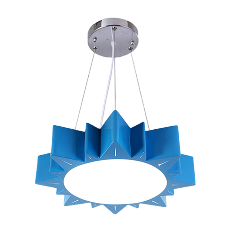 Sun Ceiling Hang Fixture Kids Style Acrylic Yellow/Blue/Green LED Chandelier Light for Hallway Clearhalo 'Ceiling Lights' 'Chandeliers' Lighting' options 1908414