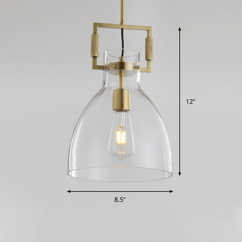 Modernism Globe/Cylinder/Triangle Hanging Light Clear Glass 1 Head Ceiling Suspension Lamp for Dining Room Clearhalo 'Ceiling Lights' 'Close To Ceiling Lights' 'Glass shade' 'Glass' 'Pendant Lights' 'Pendants' Lighting' 1908628