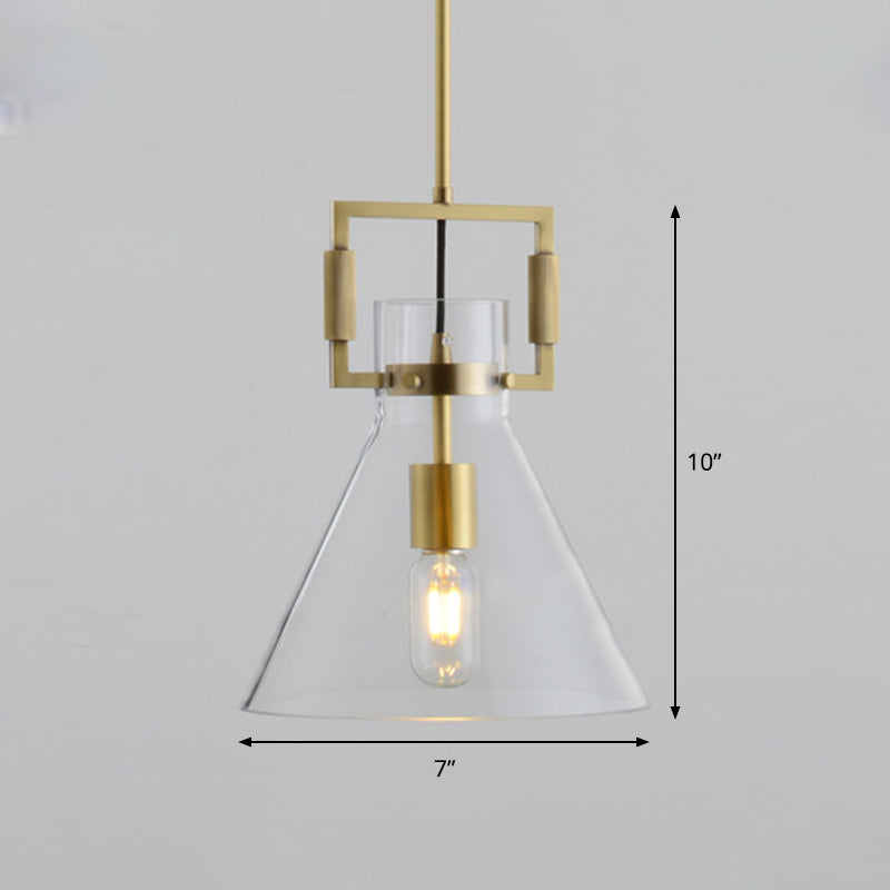 Modernism Globe/Cylinder/Triangle Hanging Light Clear Glass 1 Head Ceiling Suspension Lamp for Dining Room Clearhalo 'Ceiling Lights' 'Close To Ceiling Lights' 'Glass shade' 'Glass' 'Pendant Lights' 'Pendants' Lighting' 1908632
