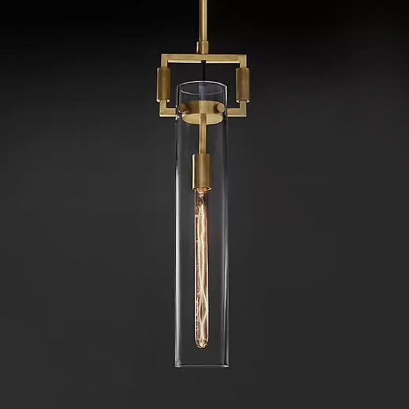 Modernism Globe/Cylinder/Triangle Hanging Light Clear Glass 1 Head Ceiling Suspension Lamp for Dining Room Clearhalo 'Ceiling Lights' 'Close To Ceiling Lights' 'Glass shade' 'Glass' 'Pendant Lights' 'Pendants' Lighting' 1908639