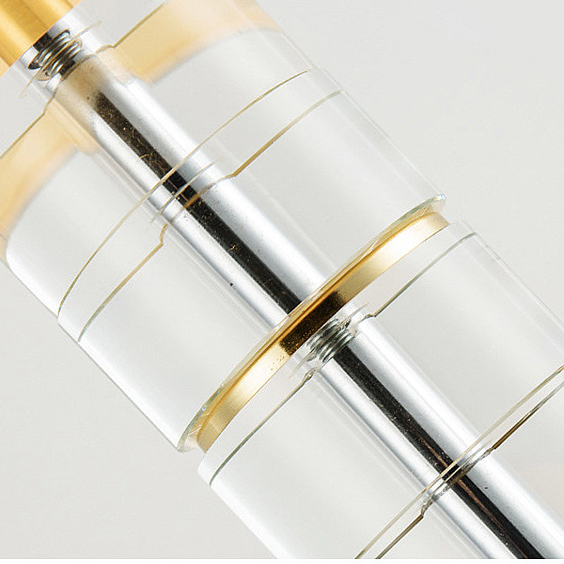 Drum Bedroom Night Light Country Fabric 1-Head White Nightstand Lighting with Clear Crystal Column Base Clearhalo 'Lamps' 'Table Lamps' Lighting' 1908695