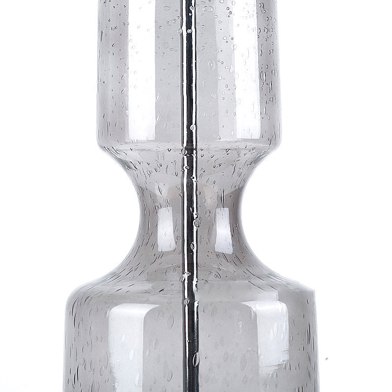 Vintage Urn Night Table Light 1 Head Water Glass Night Lamp with Barrel White Fabric Shade Clearhalo 'Lamps' 'Table Lamps' Lighting' 1908730