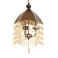 3 Lights Crystal Hanging Chandelier Traditional Rust Tapered Living Room Pendant Light Fixture Clearhalo 'Ceiling Lights' 'Chandeliers' Lighting' options 1908782
