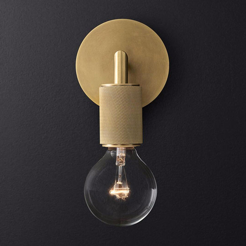 Bare Bulb Metal Wall Lighting Fixture Minimalist 1/2-Light Indoor Sconce Lamp in Black/Brass/Chrome with Square Arm Clearhalo 'Wall Lamps & Sconces' 'Wall Lights' Lighting' 1908854