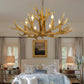 6/8-Light Resin Chandelier Lamp Rural Brown Antlered Shape Living Room Hanging Pendant with Open Bulb Design Clearhalo 'Ceiling Lights' 'Chandeliers' Lighting' options 1908886