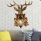 Ellipsoid Cage Beveled Crystal Sconce Farmhouse 12"/18" W 1 Head Living Room Wall Mount Lighting with Gold Antler Backplate Clearhalo 'Wall Lamps & Sconces' 'Wall Lights' Lighting' 1908966