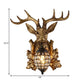Ellipsoid Cage Beveled Crystal Sconce Farmhouse 12"/18" W 1 Head Living Room Wall Mount Lighting with Gold Antler Backplate Clearhalo 'Wall Lamps & Sconces' 'Wall Lights' Lighting' 1908969