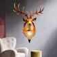 1-Light Clear Beveled Crystal Sconce Rural White/Brown/Black-White Waterdrop Bedroom Wall Lighting with Faux Elk Backplate, 16"/24" W Brown Clearhalo 'Wall Lamps & Sconces' 'Wall Lights' Lighting' 1909139