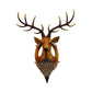 Brown Faux Deer Head Sconce Lamp Farmhouse Resin 16"/21" Wide 1 Bulb Living Room Wall Mounted Light with Drop Crystal Shade Clearhalo 'Wall Lamps & Sconces' 'Wall Lights' Lighting' 1909154