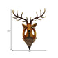 Brown Faux Deer Head Sconce Lamp Farmhouse Resin 16"/21" Wide 1 Bulb Living Room Wall Mounted Light with Drop Crystal Shade Clearhalo 'Wall Lamps & Sconces' 'Wall Lights' Lighting' 1909155