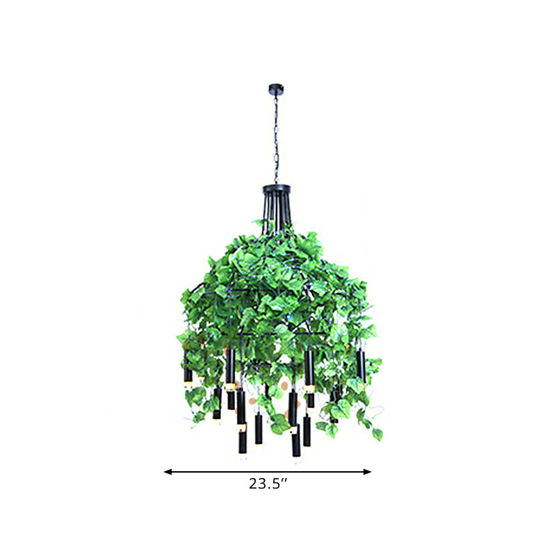 Farmhouse Blossoming Chandelier Lamp Metallic LED Suspension Lighting in Black/Pink/Green for Dining Room Clearhalo 'Cast Iron' 'Ceiling Lights' 'Chandeliers' 'Industrial Chandeliers' 'Industrial' 'Metal' 'Middle Century Chandeliers' 'Rustic Chandeliers' 'Tiffany' Lighting' 1909515