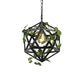 Metal Geometric Pendulum Light Industrial 1 Bulb Restaurant Ceiling Pendant in Black with Fake Vine Clearhalo 'Art Deco Pendants' 'Black' 'Cast Iron' 'Ceiling Lights' 'Ceramic' 'Crystal' 'Industrial Pendants' 'Industrial' 'Metal' 'Middle Century Pendants' 'Pendant Lights' 'Pendants' 'Rustic Pendants' 'Tiffany' Lighting' 1909572