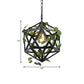 Metal Geometric Pendulum Light Industrial 1 Bulb Restaurant Ceiling Pendant in Black with Fake Vine Clearhalo 'Art Deco Pendants' 'Black' 'Cast Iron' 'Ceiling Lights' 'Ceramic' 'Crystal' 'Industrial Pendants' 'Industrial' 'Metal' 'Middle Century Pendants' 'Pendant Lights' 'Pendants' 'Rustic Pendants' 'Tiffany' Lighting' 1909573