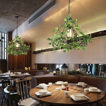 4w/6w LED Pendant Lighting Industrial Restaurant Plant Drop Lamp with Diamond Iron Cage in Black, 15"/18"/19.5" W Black 15" Clearhalo 'Art Deco Pendants' 'Black' 'Cast Iron' 'Ceiling Lights' 'Ceramic' 'Crystal' 'Industrial Pendants' 'Industrial' 'Metal' 'Middle Century Pendants' 'Pendant Lights' 'Pendants' 'Rustic Pendants' 'Tiffany' Lighting' 1909598