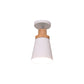 Bowl/Conical/Cylindrical Ceiling Lamp Nordic Metal 1-Light White/Dark Grey/Green and Wood Semi Flush Mount Lighting with Pivot Joint Clearhalo 'Ceiling Lights' 'Close To Ceiling Lights' 'Close to ceiling' 'Semi-flushmount' Lighting' 1909829