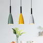 Grey/White/Pink Tapered Pendant Lighting Macaron Single Iron Hanging Light Fixture over Table Clearhalo 'Ceiling Lights' 'Pendant Lights' 'Pendants' Lighting' 1910031