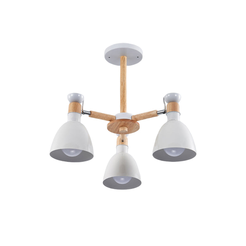 Chic Modern Hanging Pendant Lights with Dome 3 Bulbs Metal Hanging Lamp for Kid Bedroom Clearhalo 'Ceiling Lights' 'Chandeliers' Lighting' options 191022