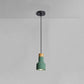 Mini Jar Shaped Cement Drop Pendant Macaron Single Green/Grey/Blue and Wood Pendulum Light for Kitchen Bar Clearhalo 'Ceiling Lights' 'Pendant Lights' 'Pendants' Lighting' 1910254