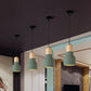 Cement Bottle Small Hanging Lamp Macaron Single Red/Grey/Green Ceiling Pendant Light with Wood Top Green B Clearhalo 'Ceiling Lights' 'Pendant Lights' 'Pendants' Lighting' 1910290_e3275163-c712-4540-9c71-b32390e13b77