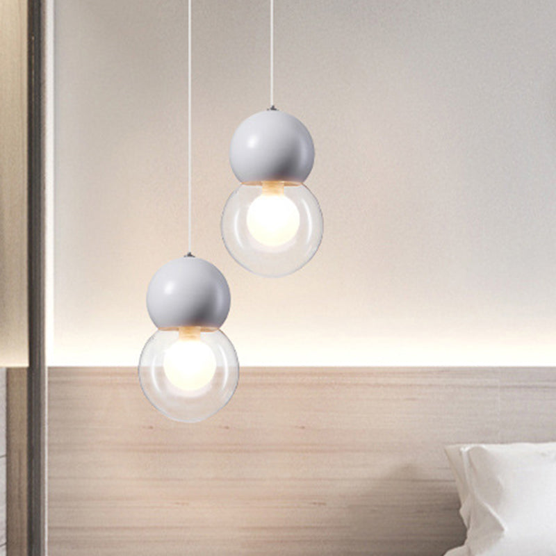 Gourd Shaped Kids Bedside Pendulum Light Milky Glass 1 Head Macaron Ceiling Pendant in Pink/Yellow/Blue Clearhalo 'Ceiling Lights' 'Glass shade' 'Glass' 'Island Lights' 'Pendant Lights' 'Pendants' Lighting' 1910359