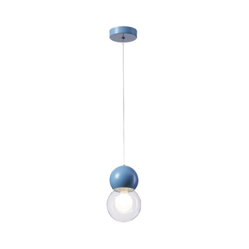 Gourd Shaped Kids Bedside Pendulum Light Milky Glass 1 Head Macaron Ceiling Pendant in Pink/Yellow/Blue Clearhalo 'Ceiling Lights' 'Glass shade' 'Glass' 'Island Lights' 'Pendant Lights' 'Pendants' Lighting' 1910365