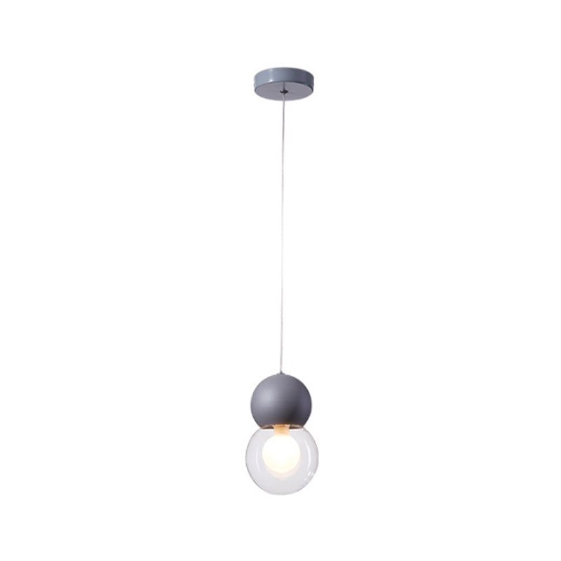 Gourd Shaped Kids Bedside Pendulum Light Milky Glass 1 Head Macaron Ceiling Pendant in Pink/Yellow/Blue Grey Clearhalo 'Ceiling Lights' 'Glass shade' 'Glass' 'Island Lights' 'Pendant Lights' 'Pendants' Lighting' 1910366
