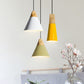 Aluminum Mini Cone Suspension Lamp Macaron Single-Bulb Hanging Pendant Light in Black/Pink/Green and Wood Clearhalo 'Ceiling Lights' 'Pendant Lights' 'Pendants' Lighting' 1910370