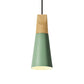 Aluminum Mini Cone Suspension Lamp Macaron Single-Bulb Hanging Pendant Light in Black/Pink/Green and Wood Clearhalo 'Ceiling Lights' 'Pendant Lights' 'Pendants' Lighting' 1910377