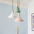 Conical Hanging Ceiling Light Macaron Aluminum 1-Bulb Pink/Gold/Grey and Wood Pendant Light Fixture over Table Green Clearhalo 'Ceiling Lights' 'Pendant Lights' 'Pendants' Lighting' 1910404_3934d71e-da3f-4c19-8b05-f6cce94fc95b