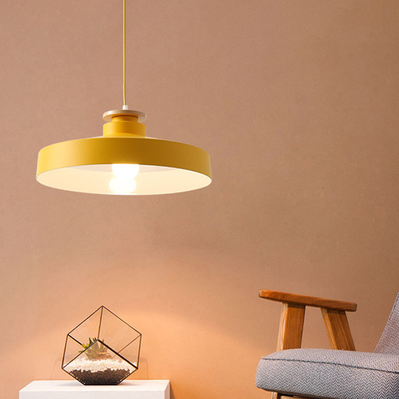 Onion/Bowl/Tapered Bedroom Hanging Pendant Aluminum 1-Light Macaron Style Ceiling Suspension Lamp in Pink/Yellow/Blue Clearhalo 'Ceiling Lights' 'Pendant Lights' 'Pendants' Lighting' 1910411