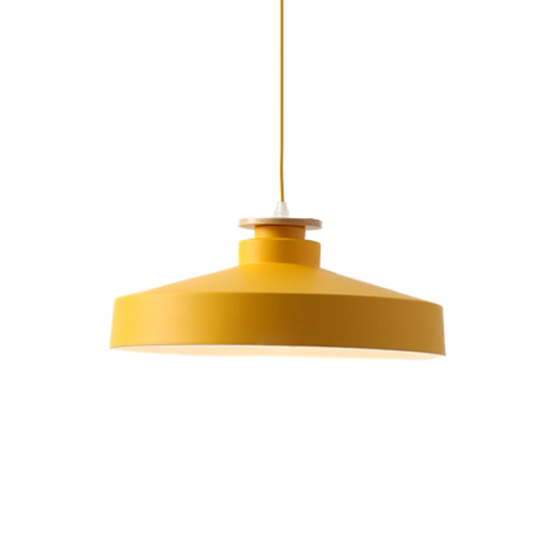Onion/Bowl/Tapered Bedroom Hanging Pendant Aluminum 1-Light Macaron Style Ceiling Suspension Lamp in Pink/Yellow/Blue Yellow Clearhalo 'Ceiling Lights' 'Pendant Lights' 'Pendants' Lighting' 1910412