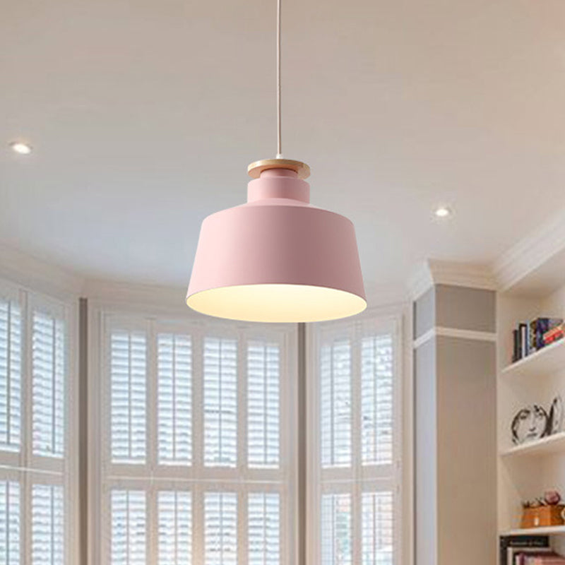 Onion/Bowl/Tapered Bedroom Hanging Pendant Aluminum 1-Light Macaron Style Ceiling Suspension Lamp in Pink/Yellow/Blue Clearhalo 'Ceiling Lights' 'Pendant Lights' 'Pendants' Lighting' 1910414