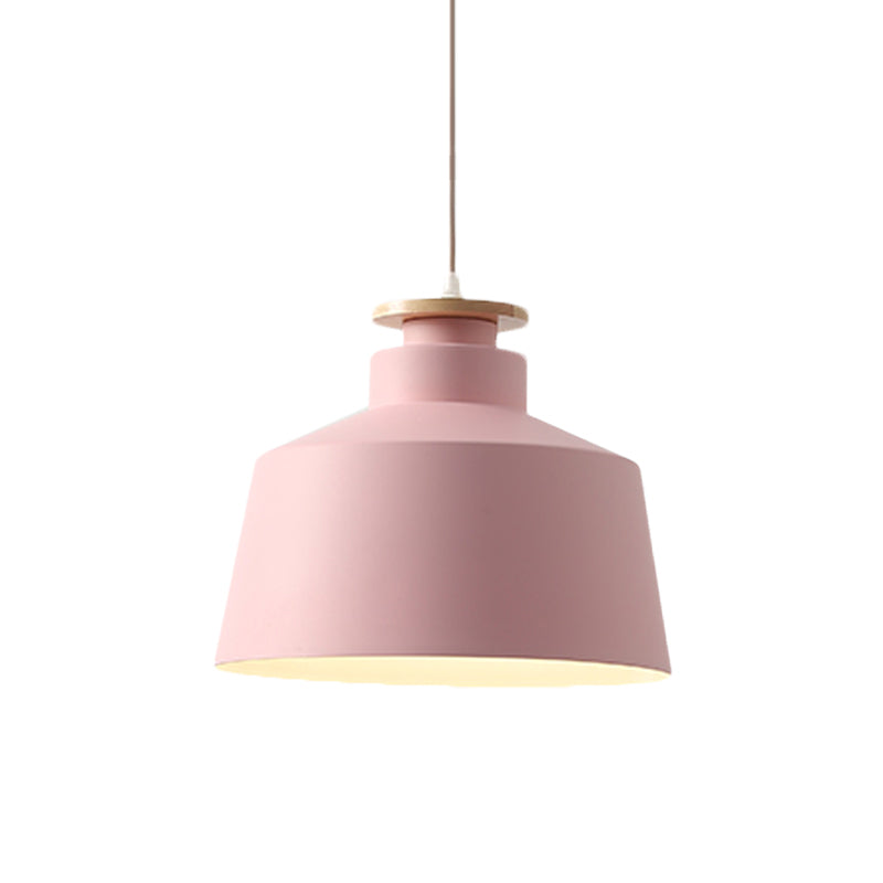Onion/Bowl/Tapered Bedroom Hanging Pendant Aluminum 1-Light Macaron Style Ceiling Suspension Lamp in Pink/Yellow/Blue Clearhalo 'Ceiling Lights' 'Pendant Lights' 'Pendants' Lighting' 1910415